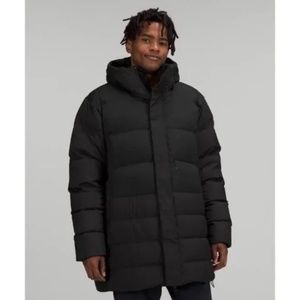 Lululemon Down Jacket Men M Black - LM4AFCS Hooded 600-Fill Power Goose
